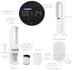Máy lọc không khí Philips AMF765/30 40W - Lọc không khí hoàn hảo cho phòng 70m2, công nghệ NanoProtect HEPA và điều khiển từ xa qua app