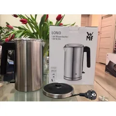 Ấm Siêu Tốc WMF Lono Inox 1,6L - Bình Đun Nước Điện 2400W Chất Liệu Thép Không Gỉ, Thiết Kế Đục Rỗng An Toàn, Dung Tích Lý Tưởng cho Gia Đình