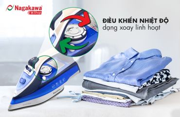 Bàn là hơi nước Nagakawa NAG1505 1200W - Thiết kế hiện đại, cảm biến nhiệt, đa chức năng, 280ml, bảo hành 12 tháng
