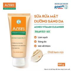 Sữa rửa mặt vitamin làm sáng da, mờ sẹo thâm dạng kem Acnes Vitamin Cleanser 100g