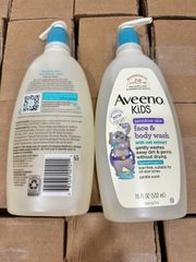 Sữa tắm và rửa mặt Aveeno Kids Face & Body Wash 532ml - Dành cho da nhạy cảm, hương thơm nhẹ, công thức không cay mắt