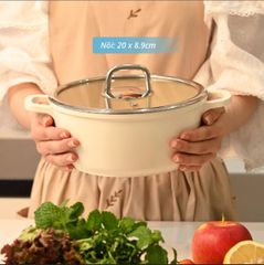Bộ 3 Nồi Chống Dính Phủ Gốm Haatz - Made In Korea Cao Cấp (Size 20, 24, 28cm) - Bảo Hành Chính Hãng 2 Năm