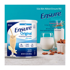 Sữa Bột Ensure Original Nutrition Powder 400g, Sữa Bột Ensure Hương Vanilla 400G 