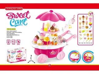 Xe Đẩy Kem Có Đèn & Nhạc 668-25 - Đồ Chơi Nấu Ăn Phát Triển Kỹ Năng Sáng Tạo Cho Trẻ Em, Thiết Kế Đầy Màu Sắc Vui Vẻ