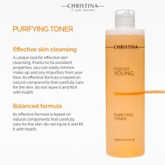 Toner Christina Forever Young Purifying 300ml - Nước Hoa Hồng Giúp Trẻ Hóa Da, Cấp Ẩm và Làm Sạch Da Tươi Mát, Chăm Sóc Da Tự Nhiên
