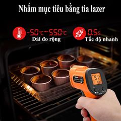 Nhiệt Kế Hồng Ngoại Cao Cấp ThermoPro TP30 Nhật Bản - Đo Nhiệt Độ Chính Xác - Dùng Cho Nấu Ăn & Đo Công Nghiệp
