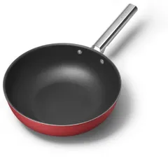 Chảo Sâu Lòng SMEG CKFW3001RDM 30cm Màu Đỏ - Nhôm Chống Dính An Toàn, Tay Cầm Thép Không Gỉ, Phù Hợp Mọi Loại Bếp