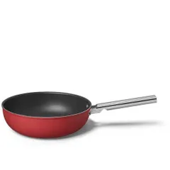 Chảo Sâu Lòng SMEG CKFW3001RDM 30cm Màu Đỏ - Nhôm Chống Dính An Toàn, Tay Cầm Thép Không Gỉ, Phù Hợp Mọi Loại Bếp