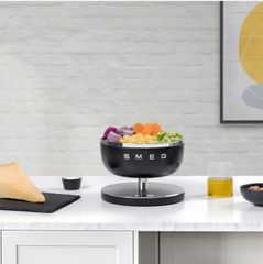 Cân Tiểu Ly Điện Tử SMEG KSC01 Màu Đen Retro, Tối Đa 5kg, Bát Thép Không Gỉ, Màn Hình LED Dễ Đọc, Phù Hợp Nấu Ăn Ẩm Thực