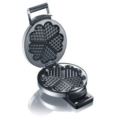 Máy làm bánh quế Graef WA80EU - Waffle Maker Chất lượng cao với Khay hình trái tim 850W, Điều chỉnh 6 mức độ nướng