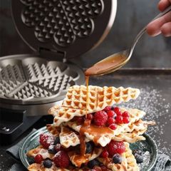 Máy làm bánh quế Graef WA80EU - Waffle Maker Chất lượng cao với Khay hình trái tim 850W, Điều chỉnh 6 mức độ nướng