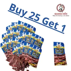 Khô Bò Xông Khói Quang Hiển Gói 20g - Combo 25 Gói Tặng 1, Thơm Ngon Tự Nhiên, Đồ Ăn Vặt Tiện Lợi, Quà Tặng Ý Nghĩa
