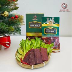 Khô Bò Thảo Mộc Quang Hiển Hộp 100g - Mua 5 Tặng 1, Thịt Bò 90%, Hương Vị Tự Nhiên Ngon Đậm Đà, Snack Dinh Dưỡng, Quà Tặng Thú Vị