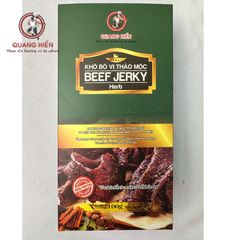 Khô Bò Thảo Mộc Quang Hiển Hộp 100g - Mua 5 Tặng 1, Thịt Bò 90%, Hương Vị Tự Nhiên Ngon Đậm Đà, Snack Dinh Dưỡng, Quà Tặng Thú Vị