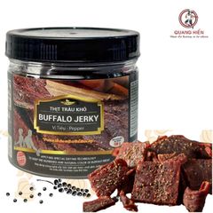 Khô Trâu Vị Tiêu Buffalo Jerky 100g - Đồ Ăn Vặt Ngon, Thơm Ngon Tự Nhiên Từ Quang Hiển, Dinh Dưỡng Cho Người Ăn Kiêng