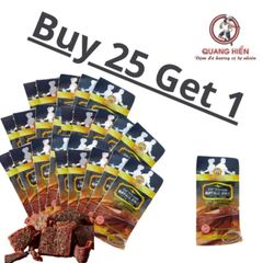 Khô Trâu Vị Tiêu Buffalo Jerky Quang Hiển Gói 20g – Mua 25 Tặng 1, Đậm Đà Hương Vị Nguyên Liệu Tự Nhiên, Snack Ngon Miệng