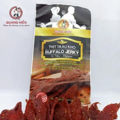 Khô Trâu Vị Tiêu Buffalo Jerky Quang Hiển Gói 20g – Mua 25 Tặng 1, Đậm Đà Hương Vị Nguyên Liệu Tự Nhiên, Snack Ngon Miệng