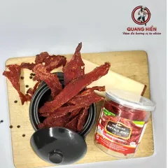 Khô Trâu Vị Ớt Hiểm Buffalo Jerky 100g - Thịt Trâu Cay Ngọt Quang Hiển, Đồ Ăn Vặt Ngon, Dinh Dưỡng, Thưởng Thức Ngay!