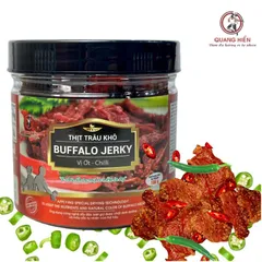Khô Trâu Vị Ớt Hiểm Buffalo Jerky 100g - Thịt Trâu Cay Ngọt Quang Hiển, Đồ Ăn Vặt Ngon, Dinh Dưỡng, Thưởng Thức Ngay!
