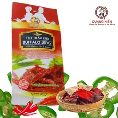 Khô Trâu Vị Ớt Hiểm Quang Hiển - Buffalo Jerky Hot Sweet 20g - Thịt Trâu Cay Ngọt, Món Ăn Vặt Tuyệt Hảo Cho Dân Gym