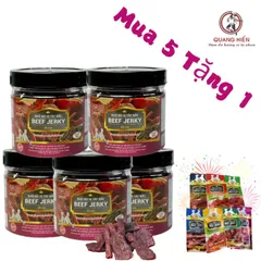 Khô Bò Tây Bắc Beef Jerky Classic Quang Hiển - Mua 5 Tặng 1, Hũ 100g Thơm Ngon, Món Ăn Vặt Hoàn Hảo, Quà Biếu Sang Trọng