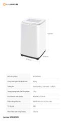 Máy Giặt Mini Nhiệt Độ Cao Lumias WS040WH - 3kg, 10 Chương Trình, Inox Chống Gỉ, Khóa Trẻ Em, Công Suất 220W