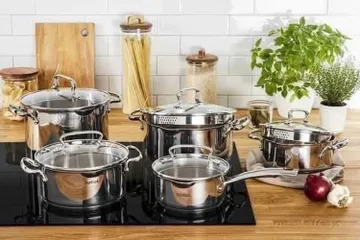 Bộ 5 Nồi Inox Cao Cấp Tefal Duetto Plus G719SA55 - Bạch Kim, Chống Gỉ, Để Sử Dụng Trên Mọi Loại Bếp, Dễ Dàng Vệ Sinh