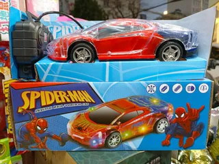 Đồ Chơi Xe Ô Tô Điều Khiển Từ Xa Siêu Nhân Người Nhện Spider-Man Có Đèn LED - Quà Tặng Thú Vị Cho Trẻ Em