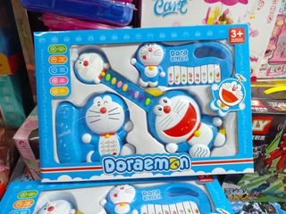 Bộ Đồ Chơi Đàn Guitar 3in1 Doraemon - Đồ Chơi Giáo Dục Âm Nhạc Cho Trẻ Em Có Đèn LED Sáng Rực Rỡ, Khuyến Khích Sáng Tạo