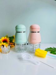 Máy Xay Thịt Đa Năng Hattiecs 6 Lưỡi - Cối Thủy Tinh 0.3L, Xay Đồ Ăn Dặm Cho Bé, Dễ Vệ Sinh, Quà Tặng Thú Vị