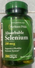Viên uống Selen hấp thu 200mcg Puritan's Pride 200 viên - Tăng cường miễn dịch, hỗ trợ chức năng tuyến giáp từ Mỹ