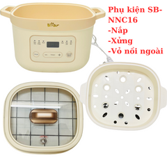 Phụ Kiện Nồi Bear 1.6L NNC16 - Nắp Thủy Tinh và Xửng Hấp Chính Hãng, Thay Thế Tốt Nhất cho Bỉm Sữa