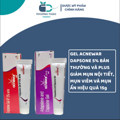 Gel Trị Mụn Acnewar 5% - Giảm Mụn Viêm, Mụn Nội Tiết, Mụn Ẩn, Cải Thiện Da, Chống Mụn Hiệu Quả 15g