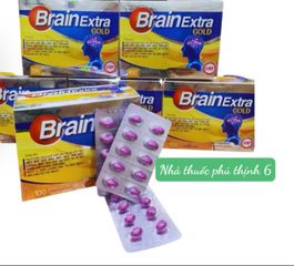 Viên uống bổ não Brain Extra Gold - Hỗ trợ tuần hoàn não, giảm đau đầu và hoa mắt, Hộp 100 viên Thực phẩm chức năng Hatapharm