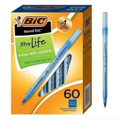 Bút Bi Bic 60 Chiếc - Dòng Bán Chạy Số 1 Tại Mỹ, Mực Trơn, Đầu Viết Êm, Hộp Mix Màu Xanh Đen