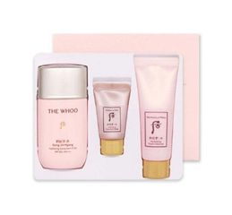 Set Kem Chống Nắng Whoo Hồng 50ml - Dưỡng Ẩm, Kiềm Dầu, Chỉ Số SPF50+, PA+++ - Bộ Quà Tặng Bao Gồm Mặt Nạ và Sữa Rửa Mặt