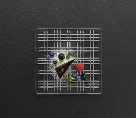 Bộ Đĩa Vuông Nachtmann Square 21cm - Bộ 2 Chiếc Thủy Tinh Cao Cấp Họa Tiết Hiện Đại, Quà Tặng Sang Trọng
