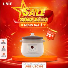 Nồi Kho Hầm Đa Năng 3L Unie USC308, Lòng Gốm Tử Sa Cao Cấp, 8 Chức Năng, Bảo Hành 12 Tháng, Hàng Chính Hãng