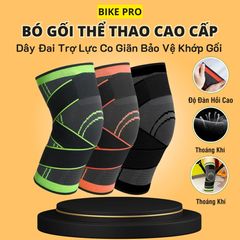 Bó Gối Thể Thao Bike Pro - Đai Quấn Bảo Vệ Khớp Gối Vải Dệt Kim 3D Thoáng Khí, Chống Chấn Thương Trong Thể Thao