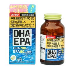 Viên uống bổ não Orihiro DHA EPA 180 viên - Hỗ trợ trí nhớ, phát triển trí não, giảm mỡ máu, tăng cường sức khỏe tim mạch Nhật Bản