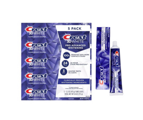 Kem đánh răng Crest 3D White Pro Advanced Whitening 147g - Giải pháp trắng sáng hiệu quả, loại bỏ vết bẩn, tự tin nụ cười rạng rỡ