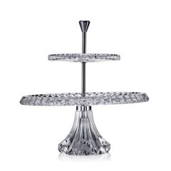 Đĩa Pha Lê 2 Tầng Rogaska Crown Jewel 34cm Trong Suốt - Trang Trí Nhà Sáng Sang, Quà Tặng Độc Đáo cho Bạn Bè và Người Thân