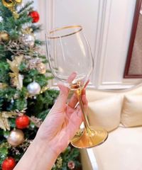 Bộ 6 Ly Rượu Vang Rona 450ml Mạ Vàng 24K - Sang trọng, An Toàn và Đẳng Cấp - Lý Tưởng Cho Tiệc Tùng và Quà Tặng