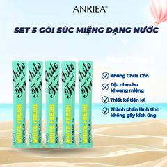 Set 5 Gói Nước Súc Miệng Diệt Khuẩn Anriea Bạc Hà - Kháng Khuẩn, Không Cồn, Sạch Sâu Hơi Thở Thơm Mát