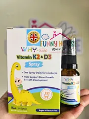 Xịt Vitamin D3K2 cho bé - Tăng cường hấp thu Canxi, hỗ trợ phát triển chiều cao 15ml, dễ sử dụng, bổ sung dinh dưỡng thiết yếu.