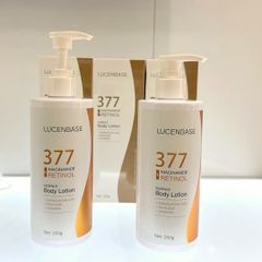 Dưỡng Thể Trắng Da Lucenbase 377 Niacinamide & Retinol Essence Lotion 250g - Sáng Da, Dưỡng Ẩm, Chống Lão Hóa Toàn Diện