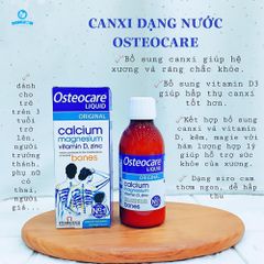 Canxi Dạng Nước Osteocare Liquid Cho Bé 200ml - Hỗ Trợ Xương Khỏe Mạnh, Vitamin D, Magie, Kẽm, Sản Phẩm An Toàn, Thiết Yếu.