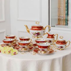 Bộ Trà Sứ Cao Cấp Mạ Vàng Men Ngọc Trai Tiệp Khắc 900ml - Quà Tặng Sang Trọng Cho Người Thân