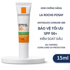 Kem Chống Nắng La Roche Posay Anthelios SPF50+ 15ml Kiểm Soát Dầu Cho Da Nhạy Cảm - Bảo Vệ Da Tối Đa, Giữ Làn Da Khô Thoáng