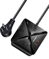 Ổ Cắm Điện Đa Năng HeahGite GL202007 - Thiết Kế Kim Tự Tháp, 3 Ổ Cắm AC, 3 Cổng USB, Sạc Nhanh PD 20W, Bảo Vệ Quá Tải, Tiện Lợi Cho Gia Đình